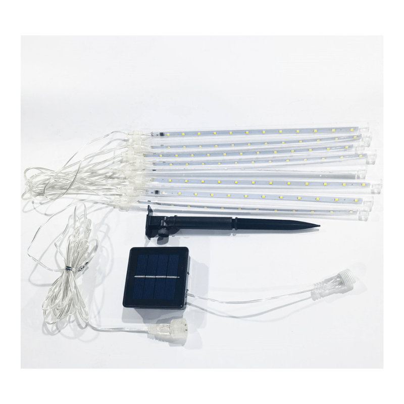 Luces solares lluvia de meteoritos - 8 tubos, 50 cm, 240 LED
