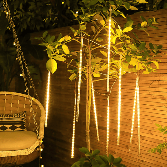 Luces solares lluvia de meteoritos - 8 tubos, 50 cm, 240 LED